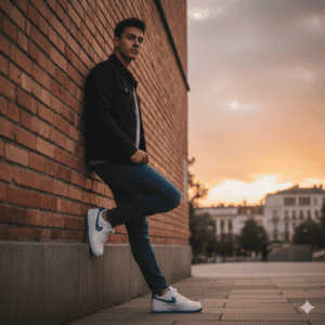 Nike Air Force 01 - Blanco con Celeste👟